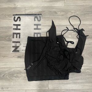 SHEIN Black Skirt Set